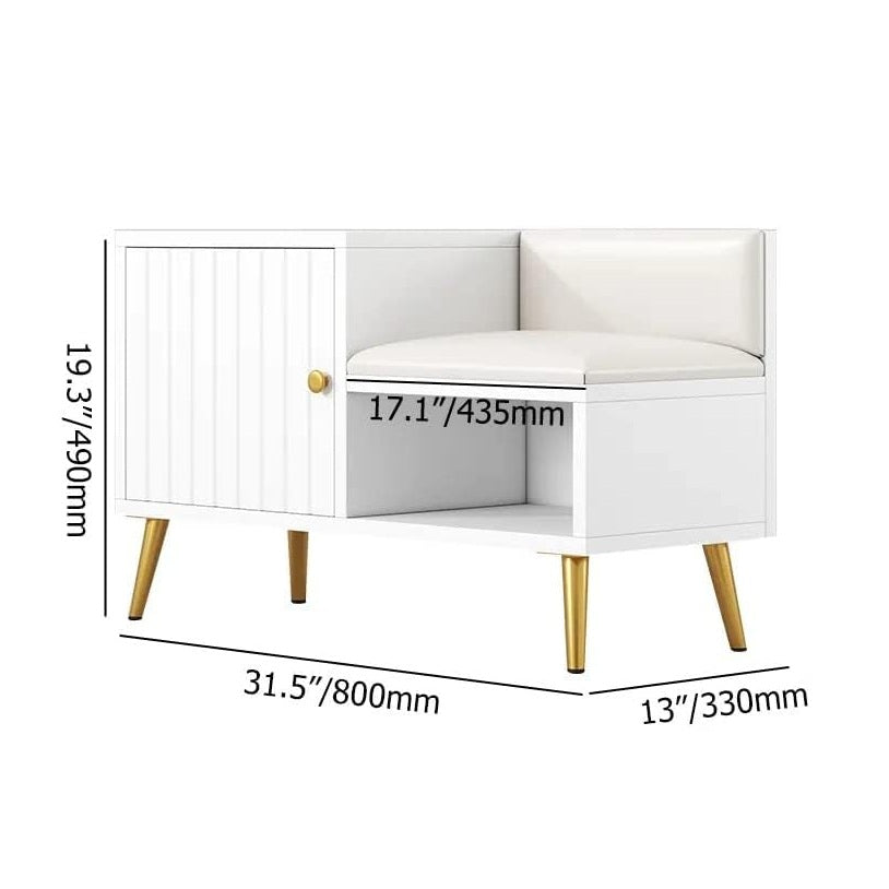 Solid Wood Shoe Cabinet with Seating
