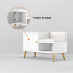 Solid Wood Shoe Cabinet with Seating