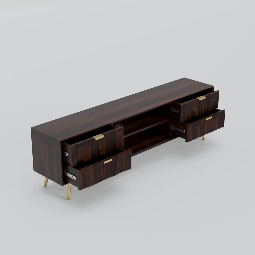 Wooden TV Cabinet with Storage Drawers