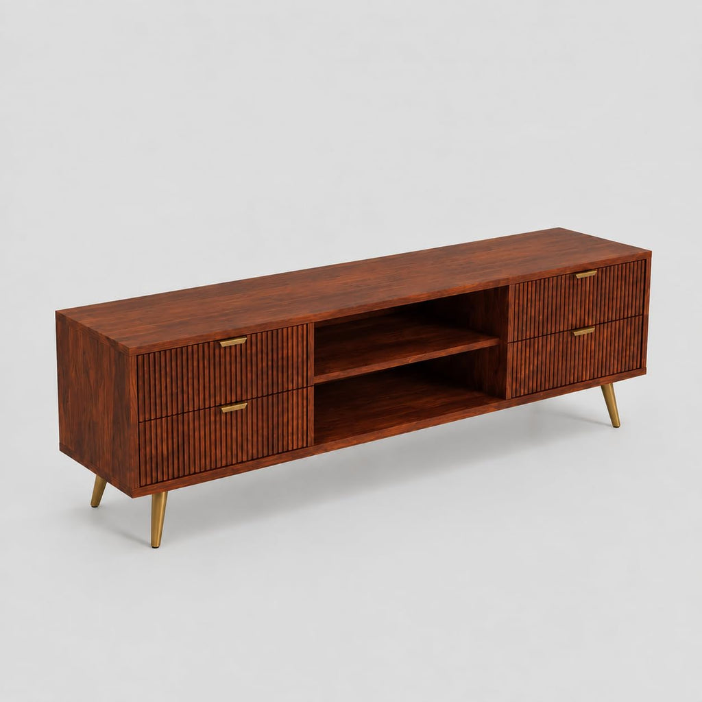 Wooden TV Cabinet with Storage Drawers