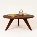 Solid Sheesham Wood Round Center Coffee Table for Living Room
