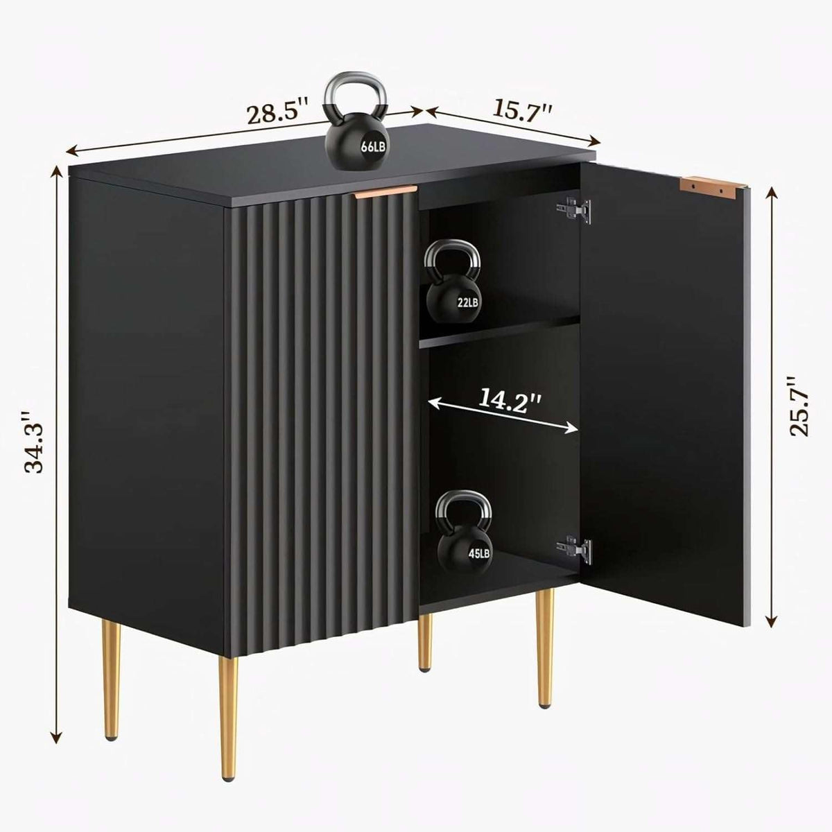 Wooden Sideboard Cabinet with 2 Door Storage