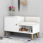 Solid Wood Shoe Cabinet with Seating