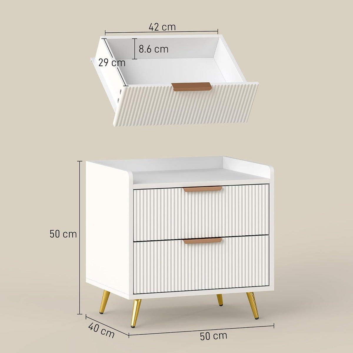 Solid Wood Bedside Table for Bedroom