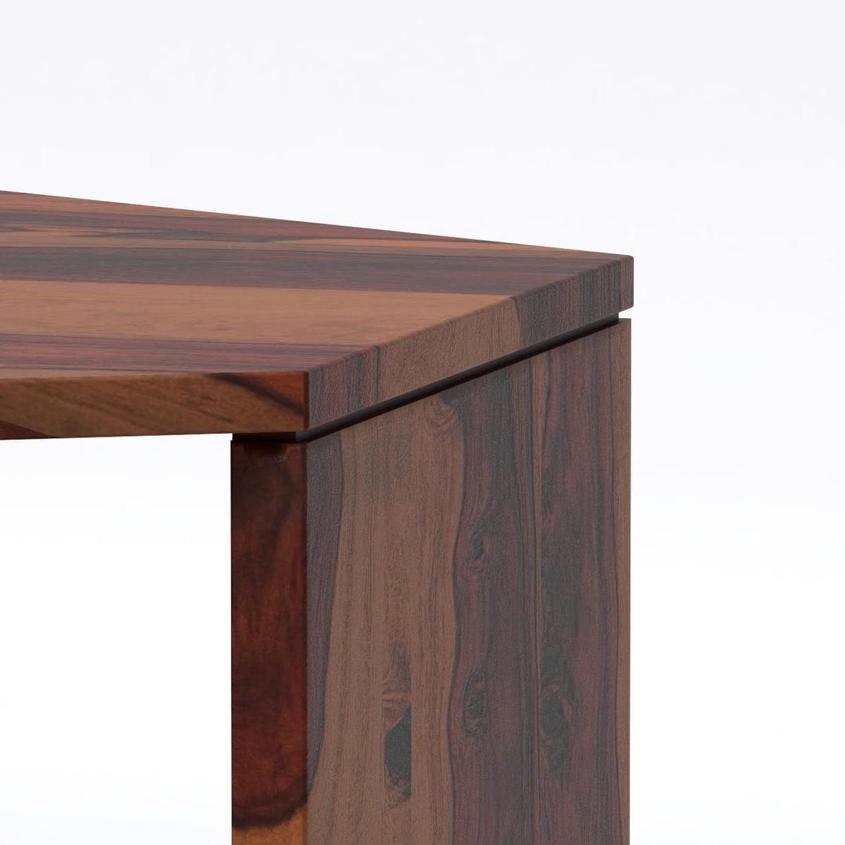Solid Sheesham Wood Hexagon Nesting Coffee Table Set of 3