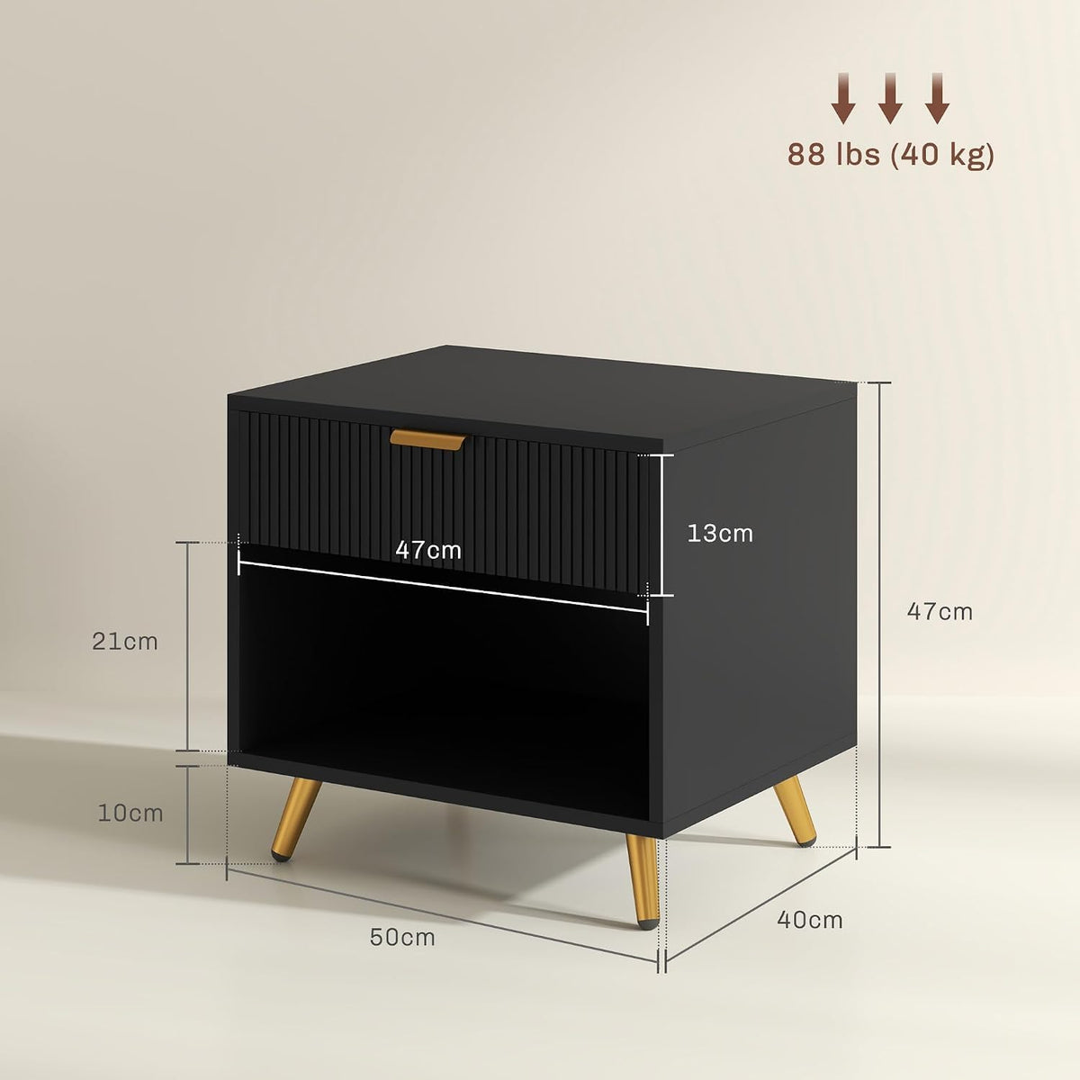 Solid Wood Bedside Table for Bedroom