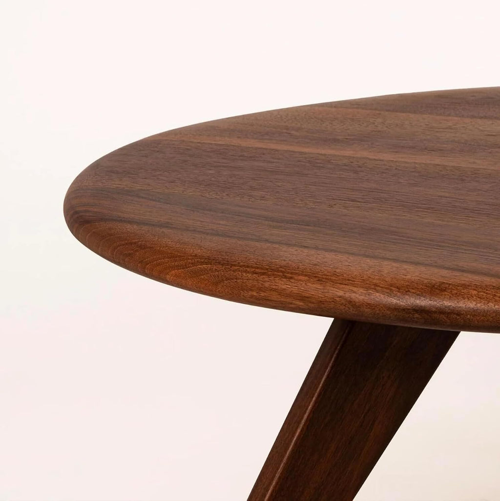 Solid Sheesham Wood Round Center Coffee Table for Living Room