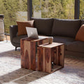 Solid Sheesham Wood Nesting Coffee Table Set of 2
