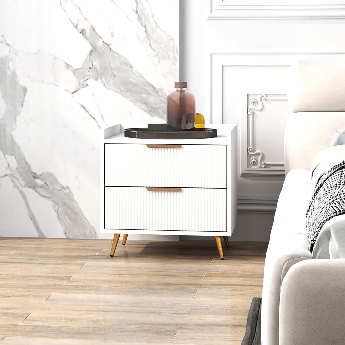 Solid Wood Bedside Table for Bedroom