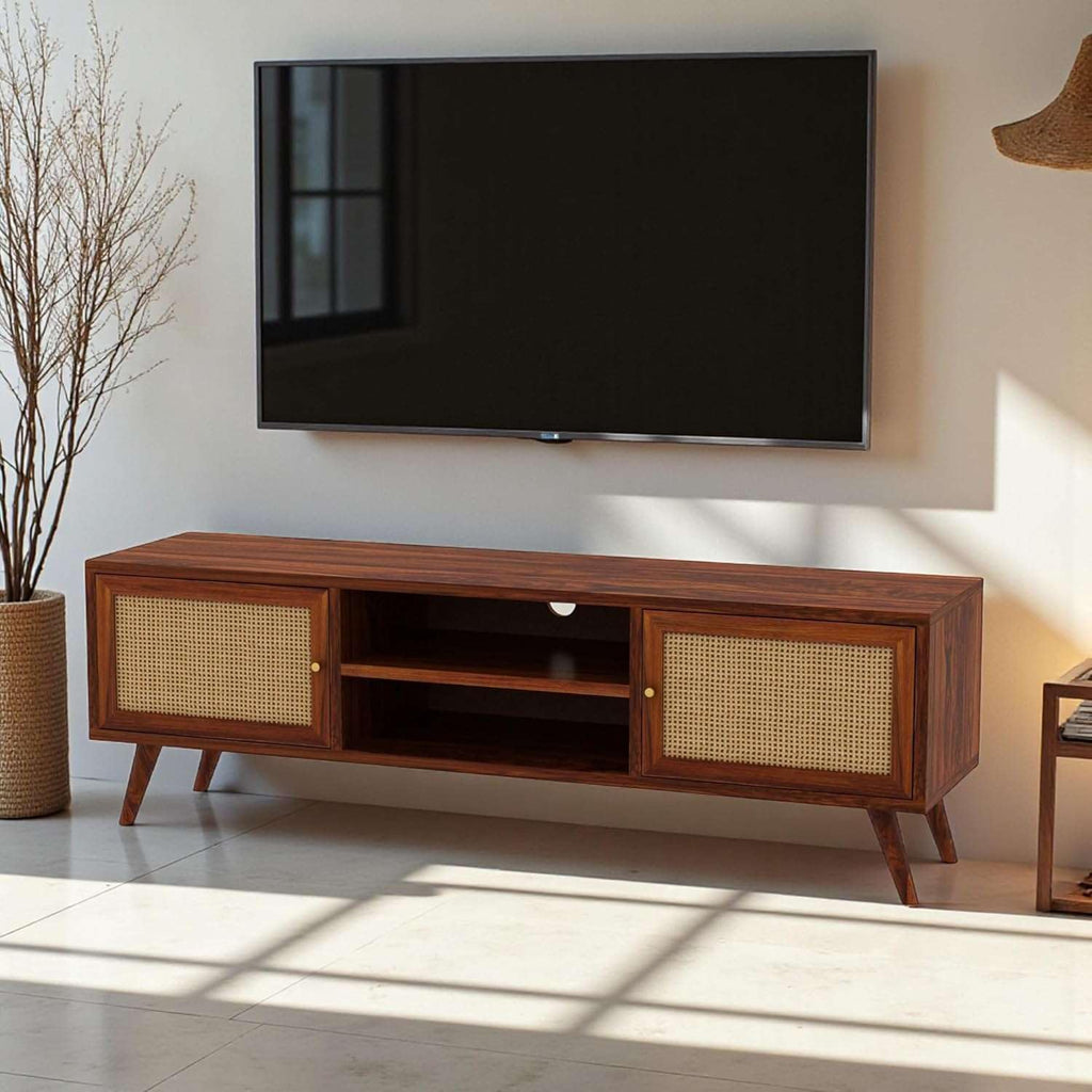 Solid Sheesham Wood TV Unit for Living Room