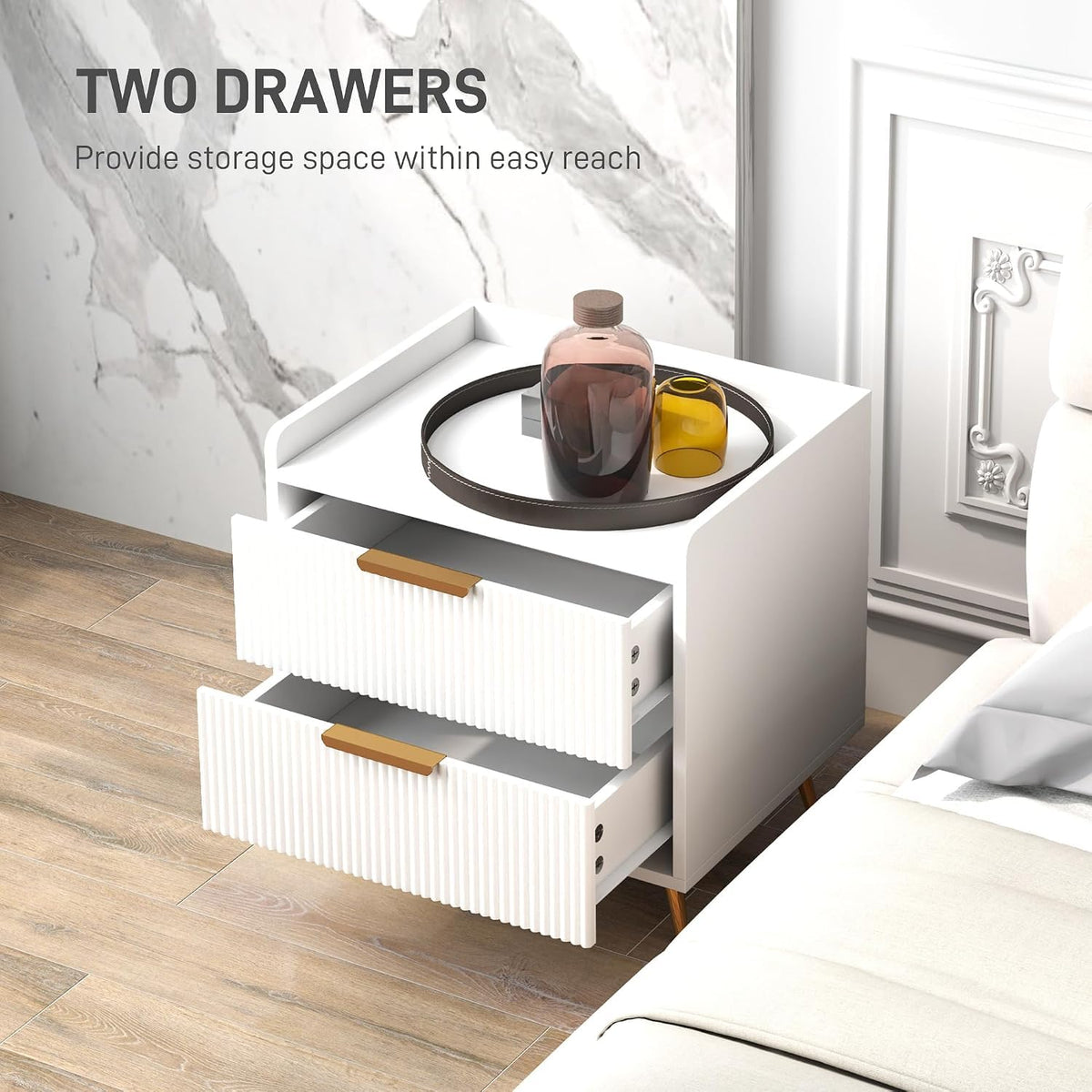 Solid Wood Bedside Table for Bedroom