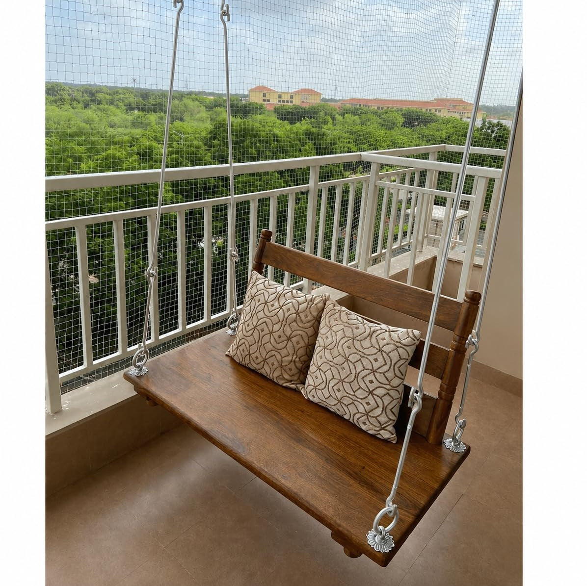 Wooden Swing for Balcony