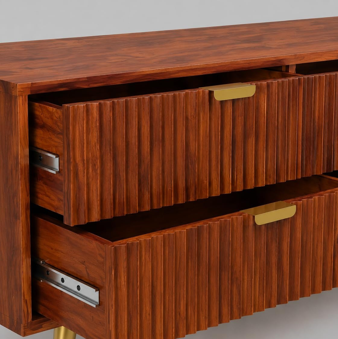 Wooden TV Cabinet with Storage Drawers