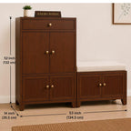 Wooden Shoe Cabinet with Seating
