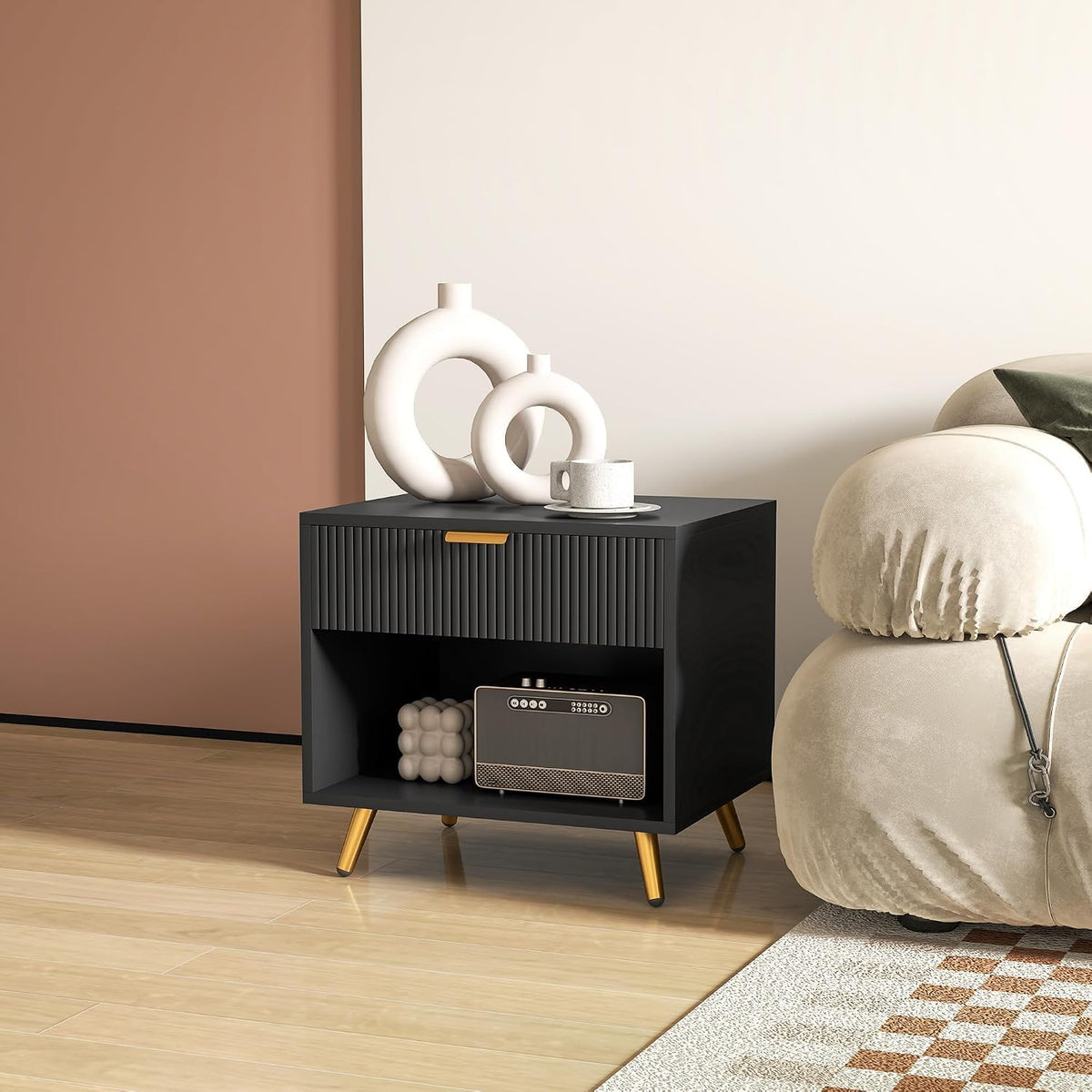 Solid Wood Bedside Table for Bedroom