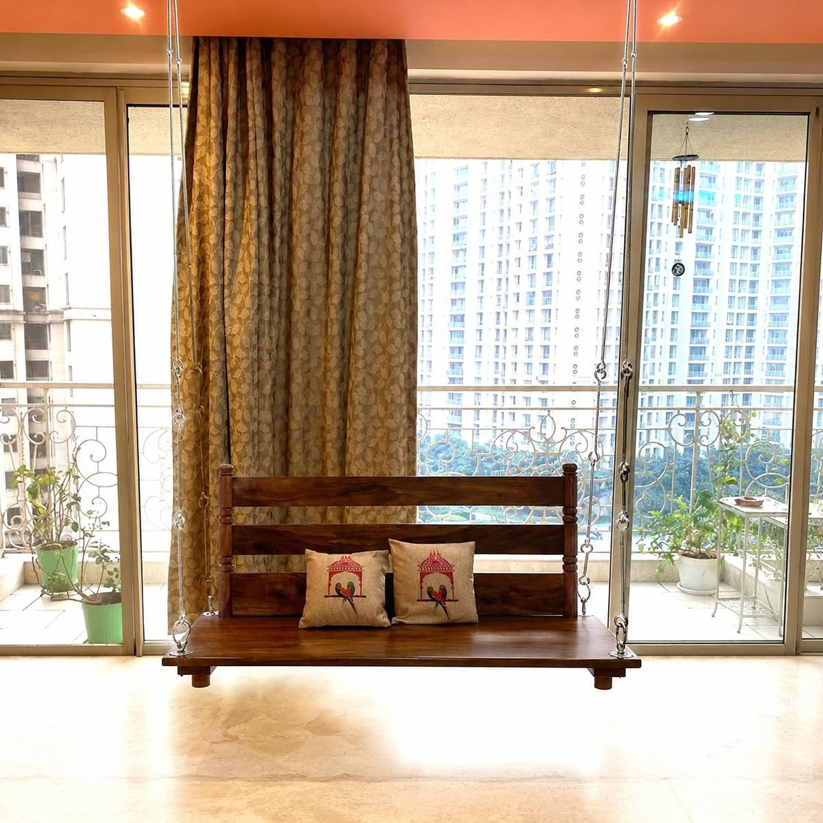 Wooden Swing for Balcony