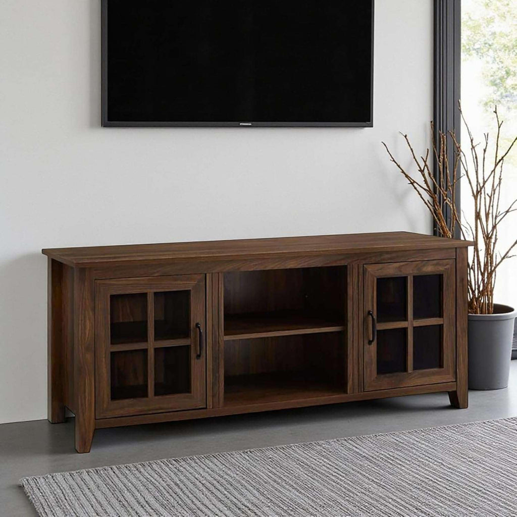 Solid Sheesham Wood TV Cabinet with Storage