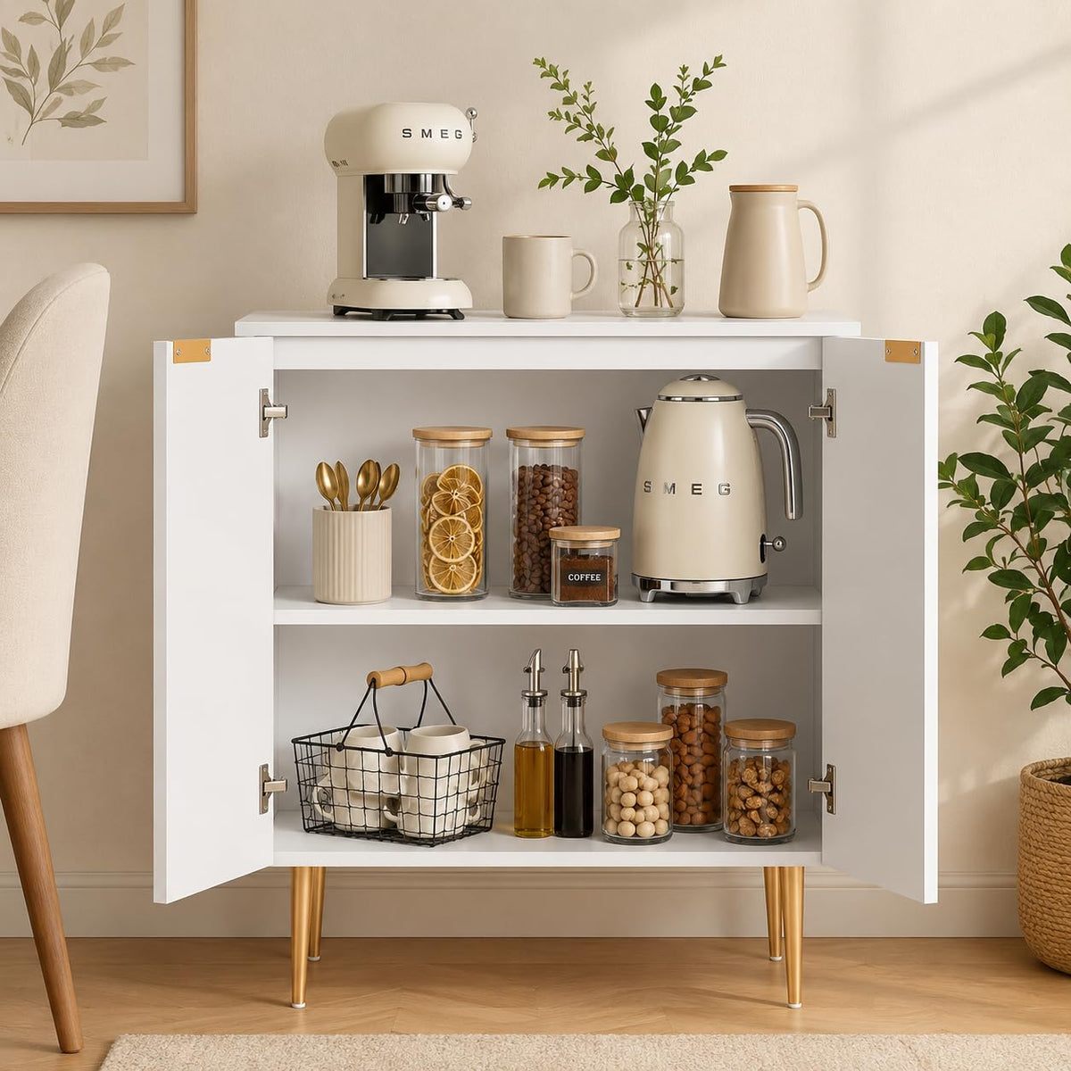 Wooden Storage Unit for Living Room Dining Room Kitchen Entryway