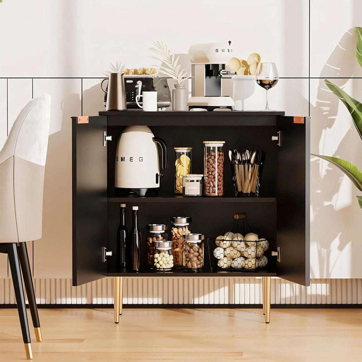 Wooden Sideboard Cabinet with 2 Door Storage