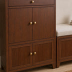 Wooden Shoe Cabinet with Seating