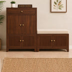 Wooden Shoe Cabinet with Seating