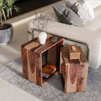 Solid Sheesham Wood Nesting Coffee Table Set of 2