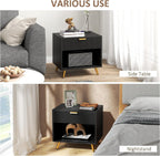 Solid Wood Bedside Table for Bedroom