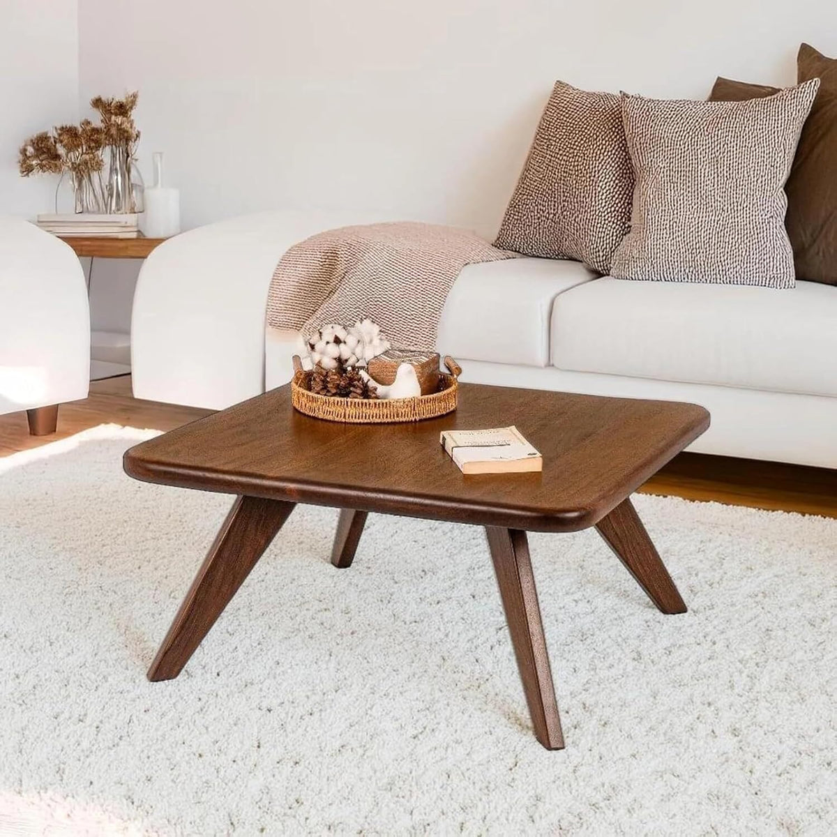 Solid Sheesham Wood Square Centre Tea Table